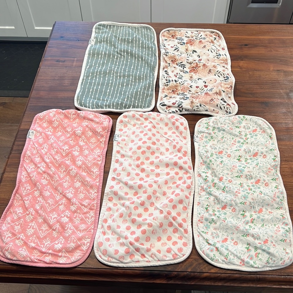 5 Copper Pearl burp clothes